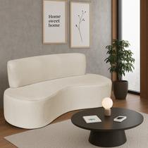Sofá Curvo 2 Lugares Amsterdã 140cm Bouclé Sofá Curvo 2 Lugares Amsterdã 140cm Bouclé