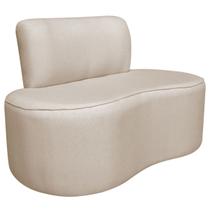 Sofá Curvo 2 Lugares Orgânico Escritório Recepção Sala Amsterdã 120cm Linho - Amarena Móveis