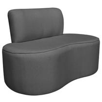 Sofá Curvo 2 Lugares Orgânico Escritório Recepção Sala Amsterdã 120cm Linho - Doce Sonho Móveis