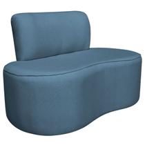 Sofá Curvo 2 Lugares Orgânico Escritório Recepção Sala Amsterdã 130cm Linho - ADJ Decor