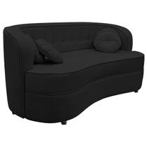 Sofá Curvo 2 Lugares Orgânico Sala Recepção Escritório Decorativo Luxo Panamá 140cm Linho