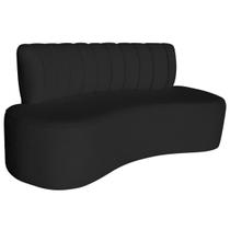 Sofá Curvo 2 Lugares Organico Sala Recepção Escritório Valência 120cm Bouclé