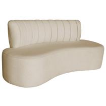 Sofá Curvo 2 Lugares Organico Sala Recepção Escritório Valência 120cm Linho