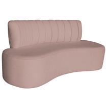 Sofá Curvo 2 Lugares Organico Sala Recepção Escritório Valência 120cm Linho