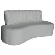 Sofá Curvo 2 Lugares Organico Sala Recepção Escritório Valência 130cm Bouclé