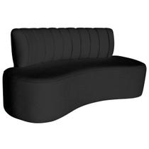 Sofá Curvo 2 Lugares Organico Sala Recepção Escritório Valência 130cm Linho - ADJ Decor