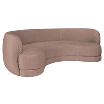 Sofá Curvo 2 Lugares Sala De Estar Recepção Noruega 150cm Linho - Doce Sonho Móveis