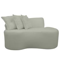 Sofá Curvo 2Lugares 145cm Orgânico Bouclé Divã Lado Esquerdo