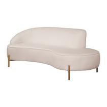 Sofá Curvo 3 Lugares 180cm Braço Dir. Thommy Pés Ouro Linho Off White - Nexta Casa Sofá Curvo 3 Lugares 180cm Braço Dir. Thommy Pés Ouro Linho Off White - Nexta Casa