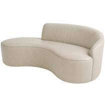Sofá Curvo 3 Lugares 180cm Eron Braço Esq. Corano Off White - Nexta Casa