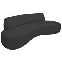 Sofá Curvo 3 Lugares Amsterdã 180cm Bouclé Preto - Amarena Móveis Sofá Curvo 3 Lugares Amsterdã 180cm Bouclé Preto - Amarena Móveis