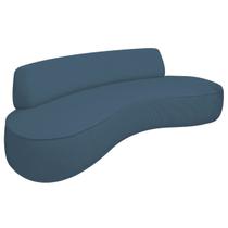 Sofá Curvo 3 Lugares Orgânico Escritório Recepção Sala Amsterdã 200cm Linho