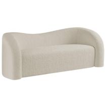 Sofá Curvo 3 Lugares Organico Sala Recepção Escritório Coréia 180cm Bouclé Bege