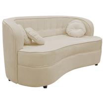 Sofá Curvo 3 Lugares Orgânico Sala Recepção Escritório Decorativo Luxo Panamá 185cm Suede Sofá Curvo 3 Lugares Orgânico Sala Recepção Escritório Decorativo Luxo Panamá 185cm Suede