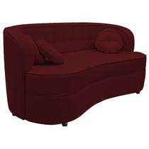 Sofá Curvo 3 Lugares Orgânico Sala Recepção Escritório Decorativo Luxo Panamá 185cm Suede