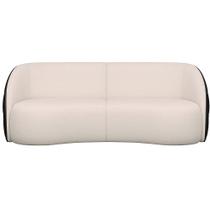 Sofá Curvo 318cm Bipartido Hermon Boucle Off White / material sintético Preto- Sallar Home Sofá Curvo 318cm Bipartido Hermon Boucle Off White / material sintético Preto- Sallar Home