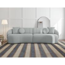 Sofá Curvo 4 Lugares 240cm Lua Yescasa Cinza Neve Sofá Curvo 4 Lugares 240cm Lua Yescasa Cinza Neve