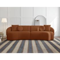 Sofá Curvo 4 Lugares 260cm Lua Yescasa Cobre Terracota Sofá Curvo 4 Lugares 260cm Lua Yescasa Cobre Terracota
