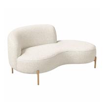 Sofá Curvo Billini 3 Lugares 210cm Braço Dir. Pés Ouro Bouclé Off White - Sallar Home Sofá Curvo Billini 3 Lugares 210cm Braço Dir. Pés Ouro Bouclé Off White - Sallar Home