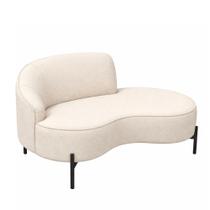 Sofá Curvo Billini 3 Lugares 210cm Braço Dir. Pés Preto Bouclé Off White - Sallar Home Sofá Curvo Billini 3 Lugares 210cm Braço Dir. Pés Preto Bouclé Off White - Sallar Home