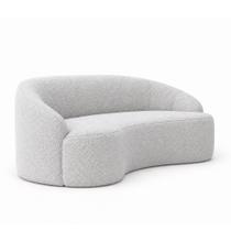 Sofá Curvo Dunas 2 Lugares 180cm Bouclé Cinza - Sallar Home Sofá Curvo Dunas 2 Lugares 180cm Bouclé Cinza - Sallar Home