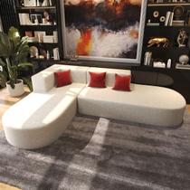 Sofá Curvo Feijão Orgânico 3 Lugares Decoração Moderna e Conforto Exclusivo