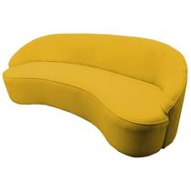 Sofá Curvo Milão 140x Suede Amarelo - Dominic Decor Sofá Curvo Milão 140x Suede Amarelo - Dominic Decor