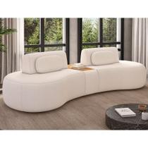 Sofá Curvo Modulado Retrátil 285cm Hyun Bouclé Suave Off White - Sallar Home Sofá Curvo Modulado Retrátil 285cm Hyun Bouclé Suave Off White - Sallar Home