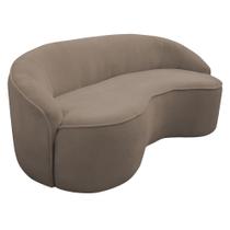 Sofá Curvo Montserrat 150cm 02 Lugares Bouclé Marrom - Nexta Casa Sofá Curvo Montserrat 150cm 02 Lugares Bouclé Marrom - Nexta Casa