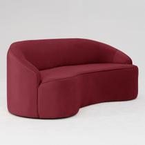 Sofá Curvo Montserrat 150cm 02 Lugares Veludo Vermelho Marsala - Nexta Casa Sofá Curvo Montserrat 150cm 02 Lugares Veludo Vermelho Marsala - Nexta Casa