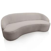 Sofá Curvo Montserrat 180cm 03 Lugares Linho Cru - Nexta Casa