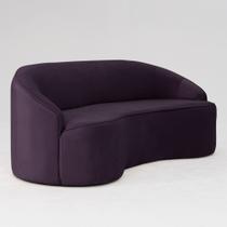 Sofá Curvo Montserrat 180cm 03 Lugares Veludo Lilás - Nexta Casa