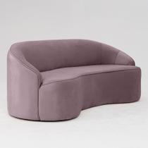 Sofá Curvo Montserrat 210cm 03 Lugares Veludo Rosa Queimado - Nexta Casa Sofá Curvo Montserrat 210cm 03 Lugares Veludo Rosa Queimado - Nexta Casa