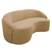 Sofá Curvo Montserrat 230cm 04 Lugares Bouclé Camel - Nexta Casa