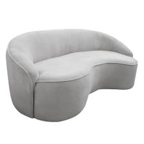 Sofá Curvo Montserrat 230cm 04 Lugares Bouclé Cinza Claro - Nexta Casa Sofá Curvo Montserrat 230cm 04 Lugares Bouclé Cinza Claro - Nexta Casa