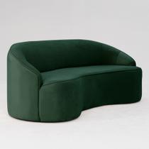 Sofá Curvo Montserrat 230cm 04 Lugares Veludo Verde - Nexta Casa