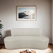 Sofá Curvo Orgânico 120cm 2 Lugares Bouclé Antonela