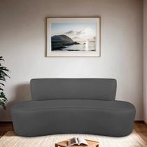 Sofá Curvo Orgânico 120cm 2 Lugares Linho Antonela