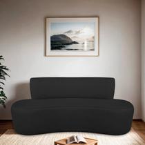 Sofá Curvo Orgânico 120cm 2 Lugares Linho Antonela