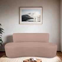 Sofá Curvo Orgânico 120cm 2 Lugares Linho Antonela