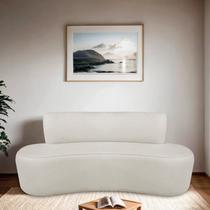 Sofá Curvo Orgânico 120cm 2 Lugares Linho Antonela