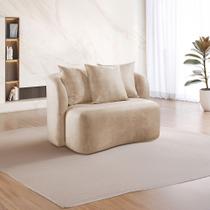 Sofá Curvo Orgânico Orion Elegância e Contemporaneidade Yescasa Bege Sofá Curvo Orgânico Orion Elegância e Contemporaneidade Yescasa Bege