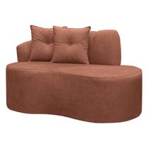 Sofá Curvo Orgânico Plaza 2 Pessoas 180cm Bouclê Terracota SOFA STORE Sofá Curvo Orgânico Plaza 2 Pessoas 180cm Bouclê Terracota SOFA STORE