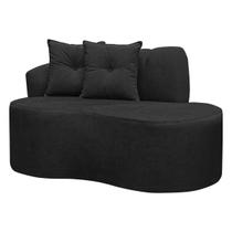Sofá Curvo Orgânico Plaza 2 Pessoas 200cm Bouclê Preto SOFA STORE Sofá Curvo Orgânico Plaza 2 Pessoas 200cm Bouclê Preto SOFA STORE