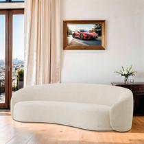 Sofá Curvo Orgânico Sala Recepção 3 Lugares Alemanha 180cm Bouclé