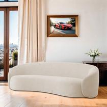 Sofá Curvo Orgânico Sala Recepção 3 Lugares Alemanha 180cm Linho