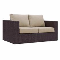 Sofá de 02 lugares em alumínio e fibra sintética de área externa ou interna