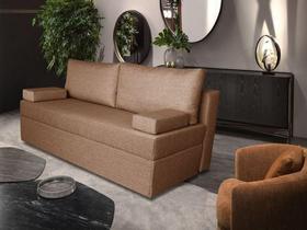 Sofá de 03 Lugares Life_MA Com Baú que se Transforma em Sofá Cama Resistente e Confortável em Linho Sintético