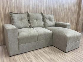 Sofá de 3 Lugares Bege 607 Chaise Ane