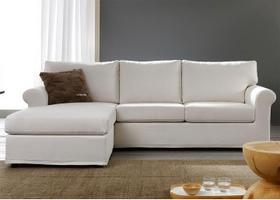 Sofá de 3 Lugares Com Chaise, Revestimento Sarja - ELI001